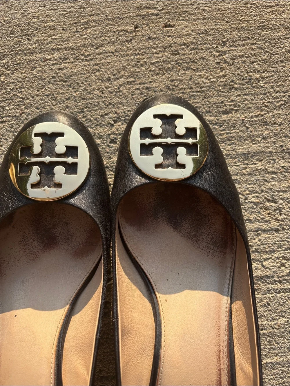 Tory Burch Black Leather Block Heel Pumps